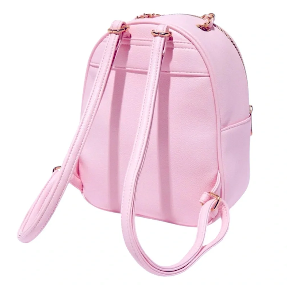 Rhinestone-Studded Blush Pink Quilted Mini Backpack - NWT